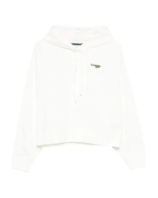 Lacoste White Hooded Sweater