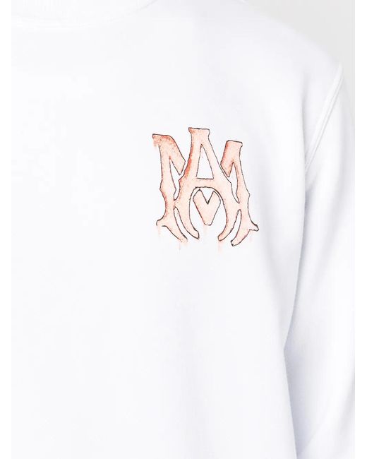 Amiri White Logo-Lettering Sweatshirt for men