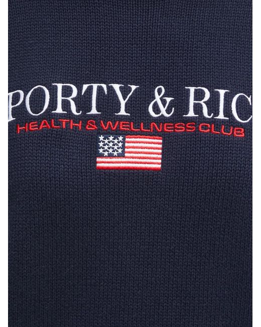 Sporty & Rich Blue Crew-Neck Long-Sleeve Sweater