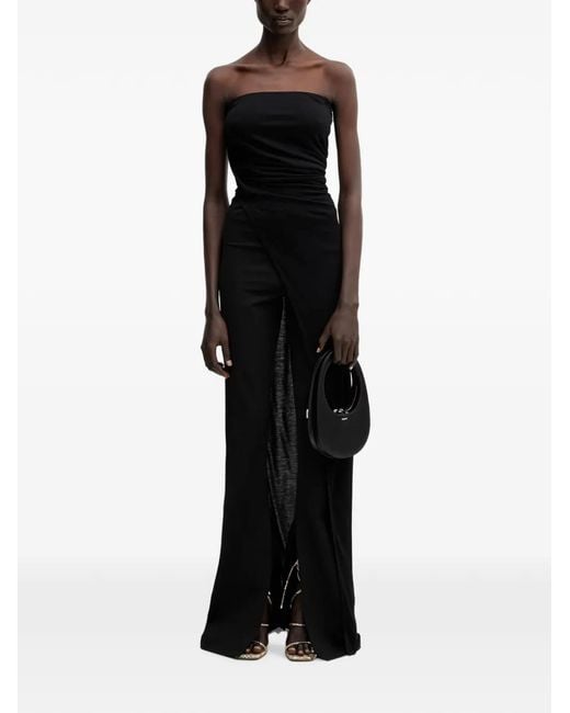 Rick Owens Black Ruched Strapless Top