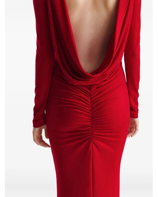 2310 STUDIO Red Cowl-Back Gown