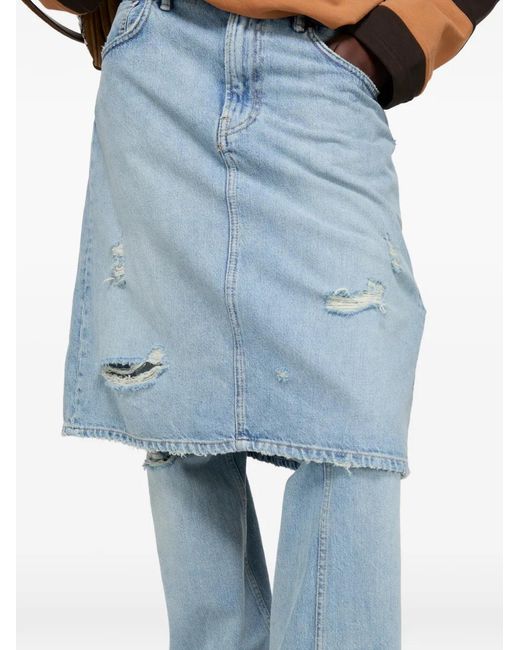 Acne Gerafelde Jeans in het Blue
