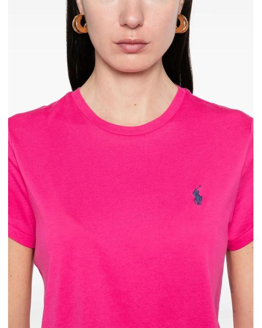 Polo Ralph Lauren Pink Crewneck Cotton T-Shirt