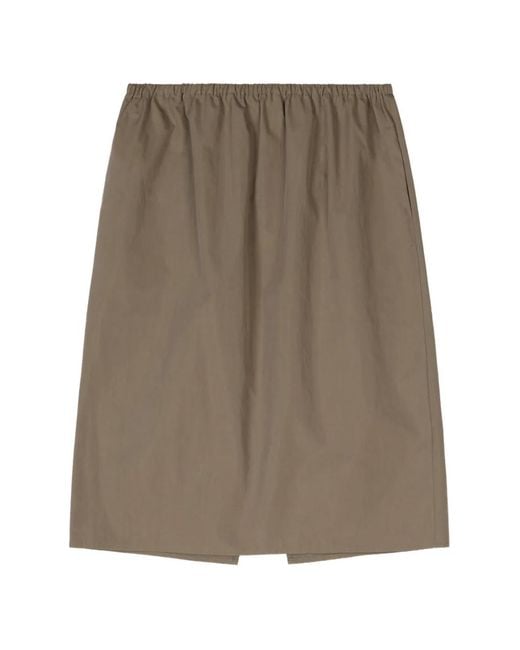 Stylein Brown Sorrel Elasticated-Waistband Midi Skirt