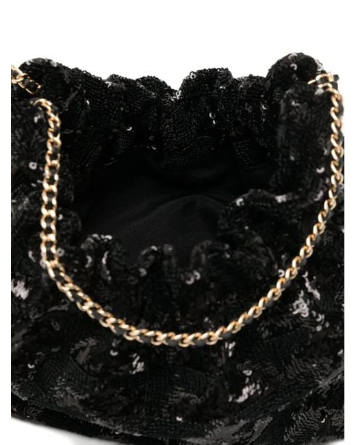 Tory Burch Black Mini Fleming Bucket Bag