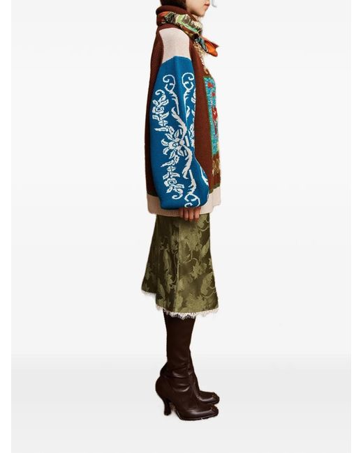ALÉMAIS Blue Lasso Patchwork Knit Sweater