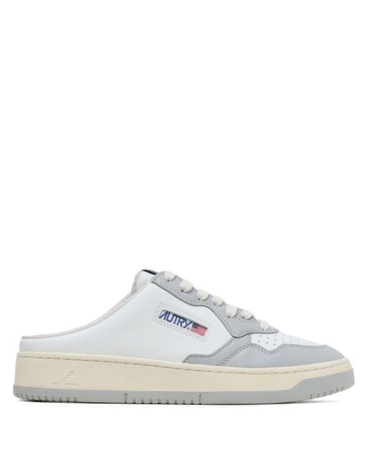 Autry White Medalist Leather Mule Sneakers