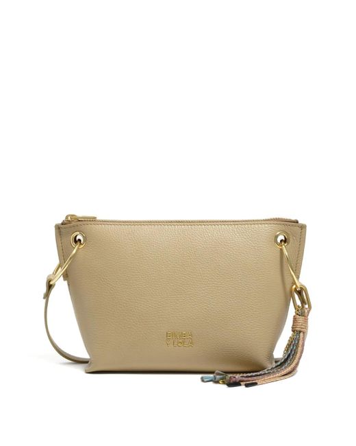 Bimba Y Lola Natural Medium Trapezium Leather Crossbody Bag