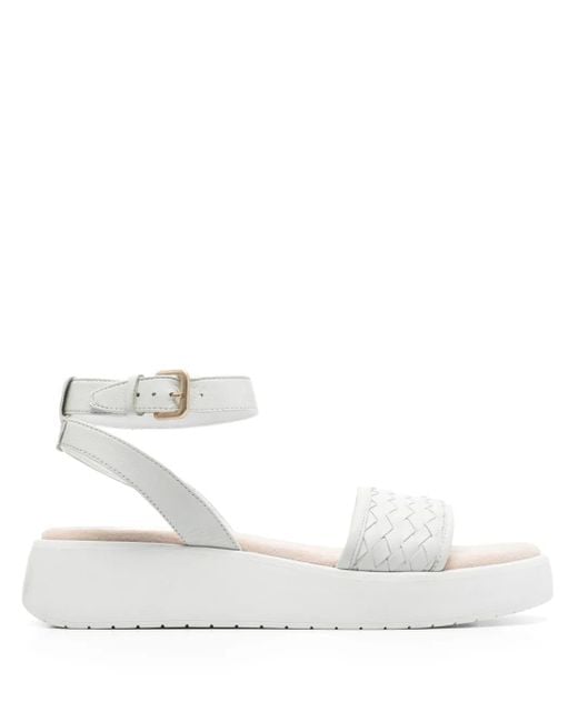 Bugatti White 45Mm Kya Interwoven Leather Sandals