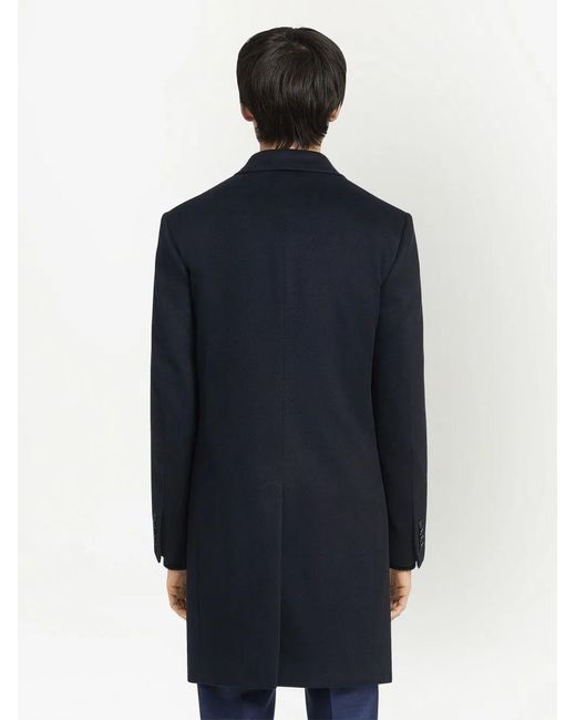 Zegna Blue Oasi Single-Breasted Cashmere Coat for men