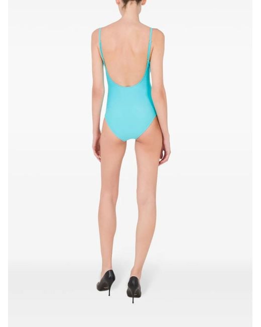 Moschino ロゴ ワンピース水着 Blue