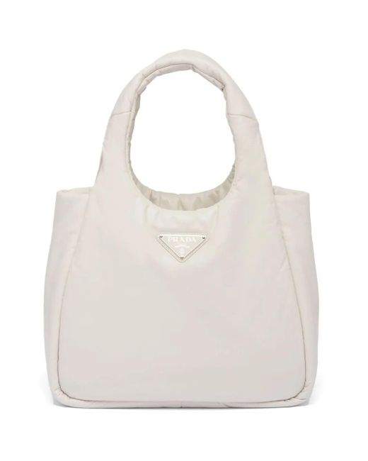 Prada White Medium Soft Tote Bag