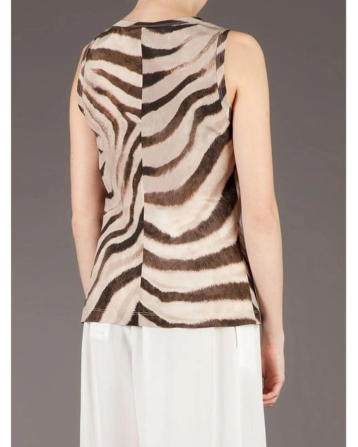 Mantu Brown Zebra Print Tank Top