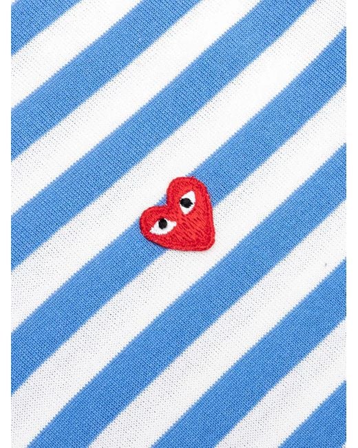 COMME DES GARÇONS PLAY Blue Striped Long-Sleeve T-Shirt