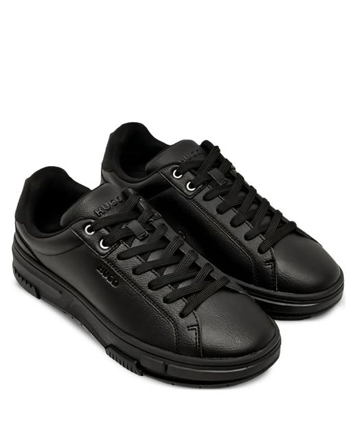 HUGO Black Yarrow Lace-Up Sneakers for men