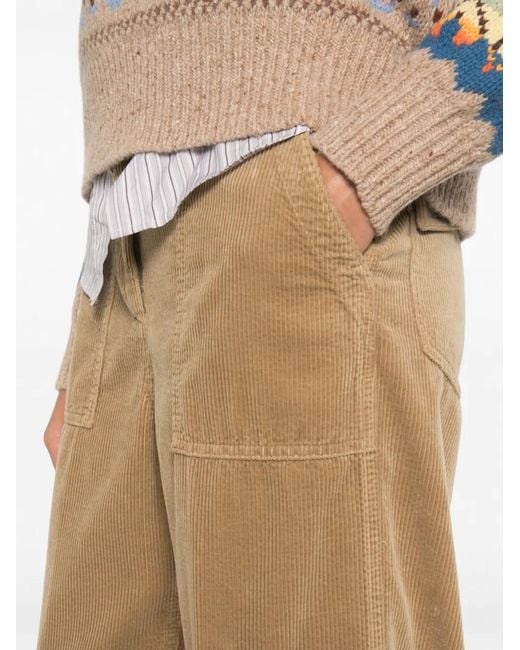 Aspesi Natural Corduroy Straight-Leg Trousers