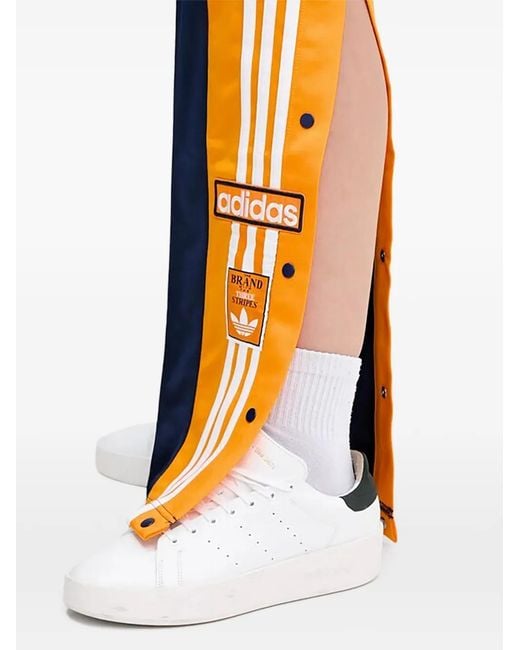Adidas Blue Side-Stripe Press-Stud Track Pants
