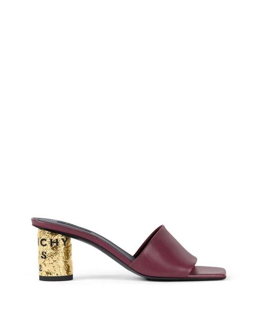 Givenchy Pink Square-Toe Block-Heel Sandals