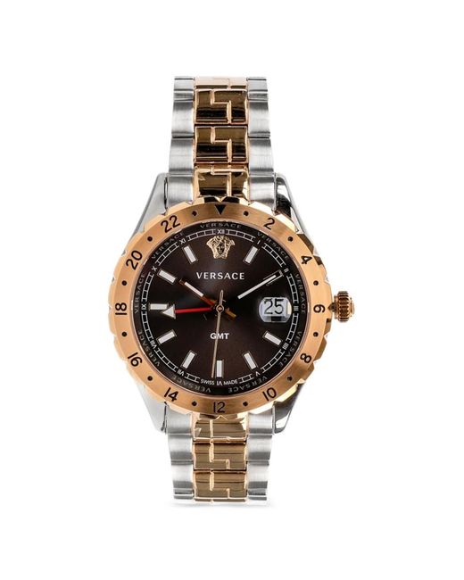 Versace Brown Gmt Greca 42Mm Watch for men