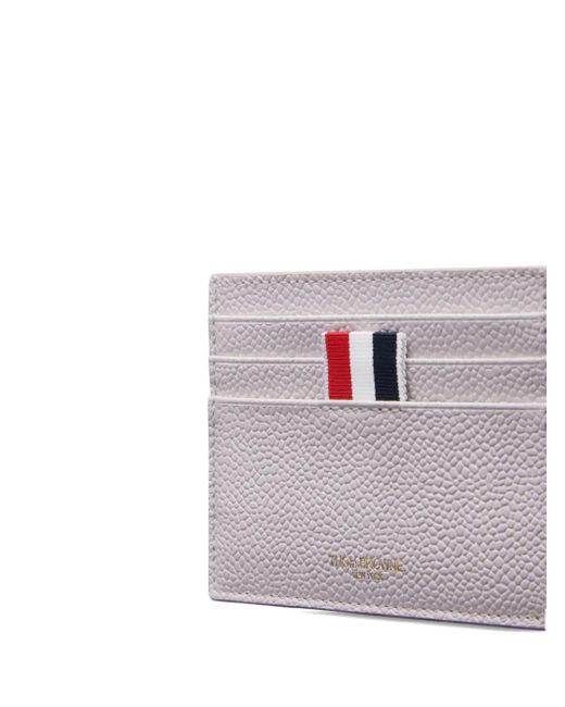Thom Browne Gray Pebble Grained Card Holder for men