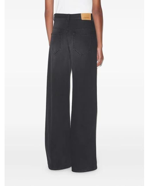 Jeans A Gamba Ampia A Vita Alta di Isabel Marant in Blue