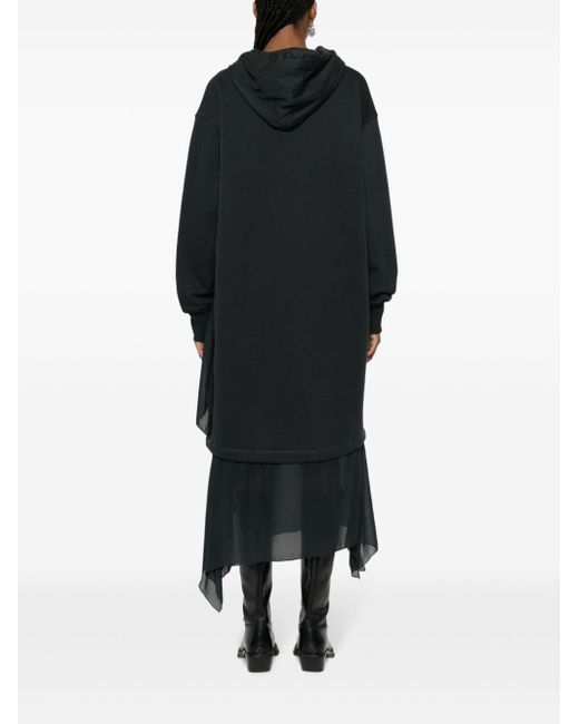 Vestido a capas estilo sudadera con capucha DIESEL de color Black
