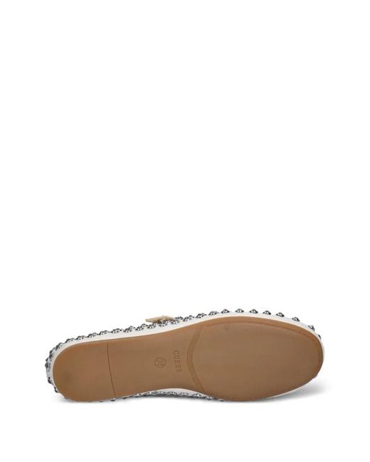 Guess White Studded Ballet Flats
