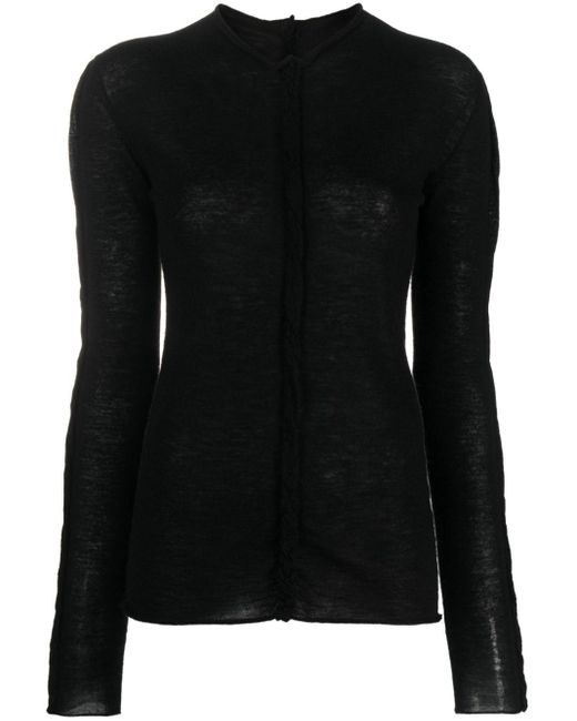 Uma Wang Black Sweater With Stitching Detail
