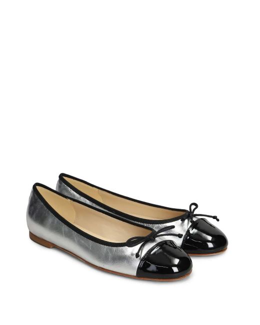 Fabio Rusconi White Metallic Ballet Flats