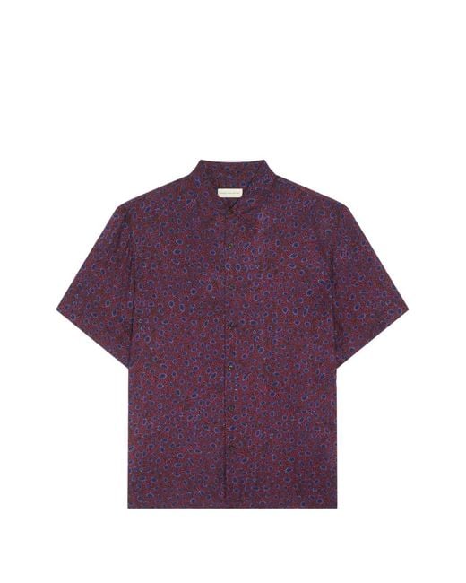 Dries Van Noten Purple Short-Sleeve Viscose Shirt for men
