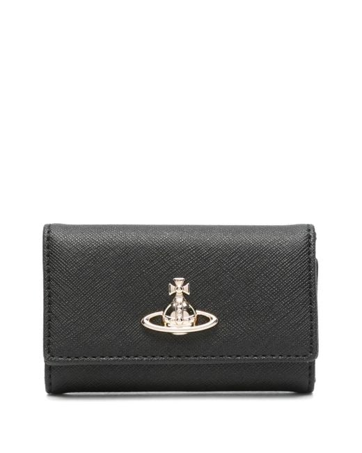 Vivienne Westwood Black Orb-Plaque Key Case