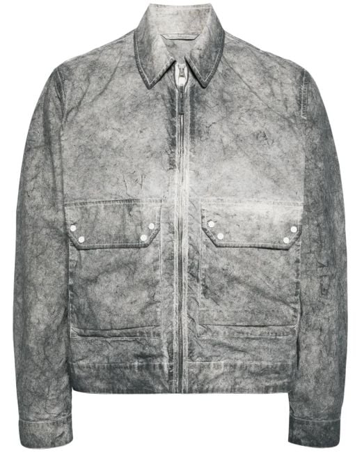C P Company Shirtjack Met Gerafeld Effect in het Gray voor heren