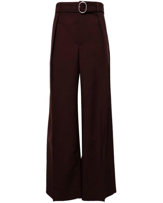 Pantalon En Laine À Taille Ceinturée Jil Sander pour homme en coloris Purple