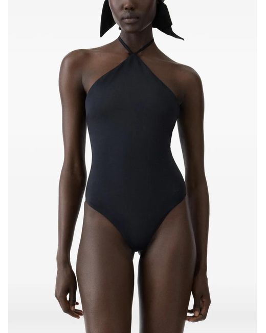 Jacquemus Blue The Bastide Halterneck Swimsuit