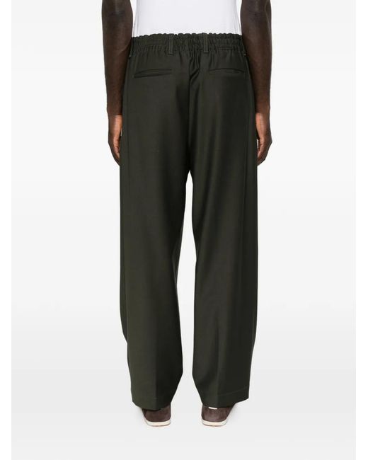 Myths Gray Pleated-Front Straight-Leg Trousers for men