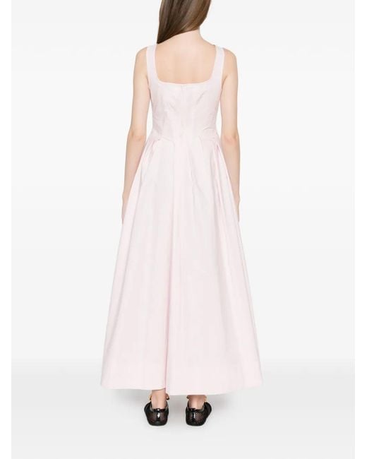 Sportmax Pink Square-Neck Maxi Dress