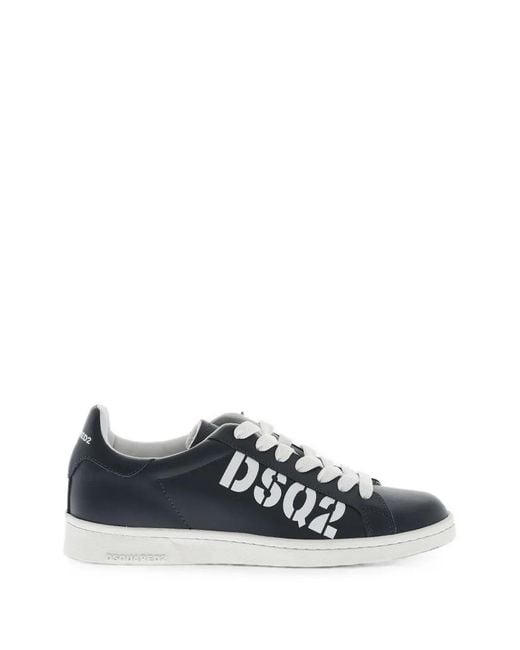 DSquared² White Boxer Logo-Print Sneakers