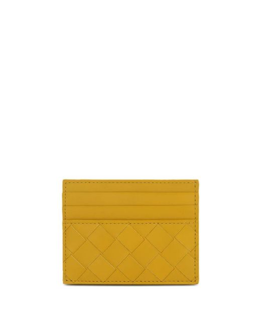 Bottega Veneta Yellow Intrecciato Leather Cardholder for men