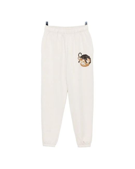 Melt White Animal-Print Track Pants for men