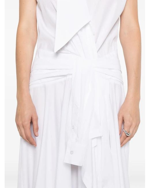 Viktor & Rolf White Bow Drape Wrap Dress