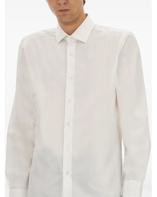 Chemise À Boutonnière Sur Le Devant Boss pour homme en coloris White
