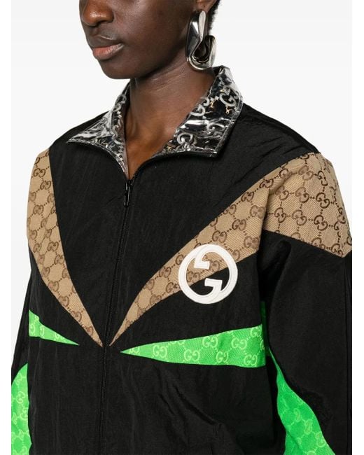 Gucci Gg Canvas Bomberjack Met Vlakken in het Green