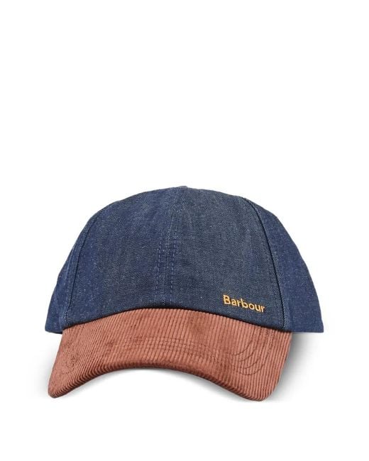 Barbour Blue Corduroy Panel Cap