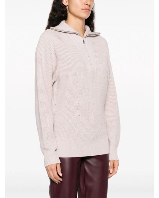 Isabel Marant Pink Benny Half-zip Sweater