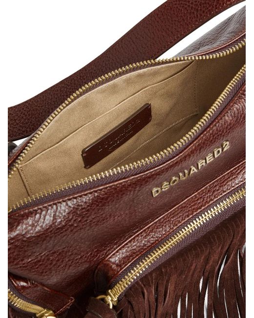 DSquared² Brown Leather Shoulder Bag