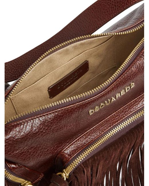 DSquared² Leren Schoudertas in het Brown