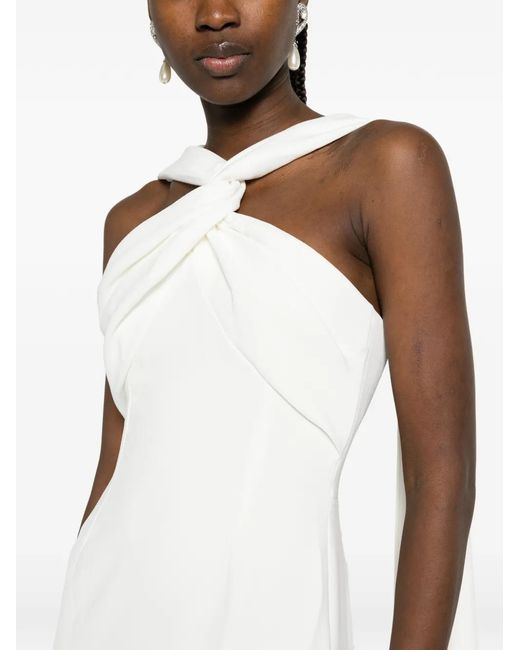 Solace London White Rona Twisted Maxi Dress