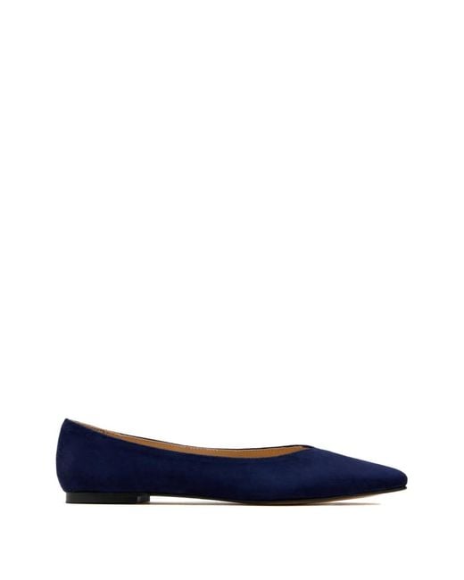 House Of Ballerinas Blue Michelle Pointed Ballet Flats