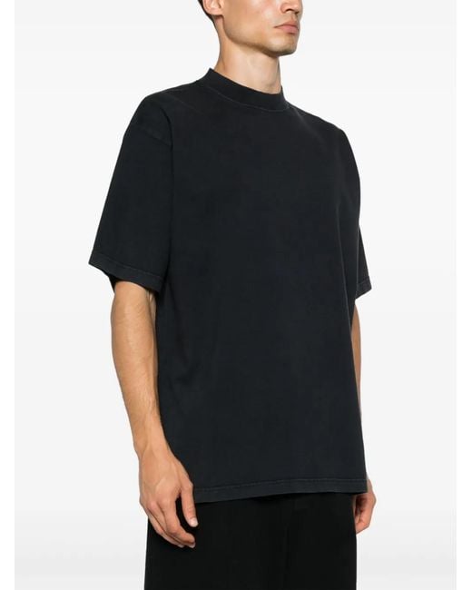 Balenciaga Blue Logo-Print Cotton T-Shirt