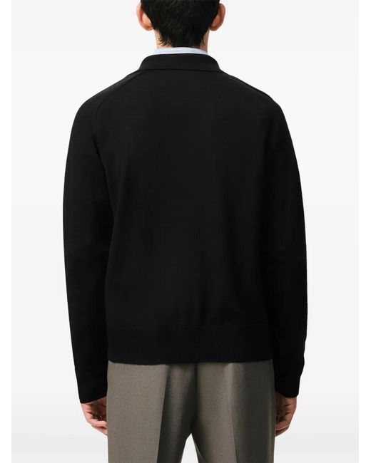 AMI Black Ami De Coeur Chest-Embroidered Cardigan for men